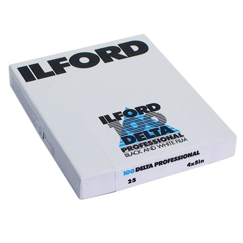 Ilford Delta 100 Professional Black and White Negative Film (4 x 5", 25 Sheets)